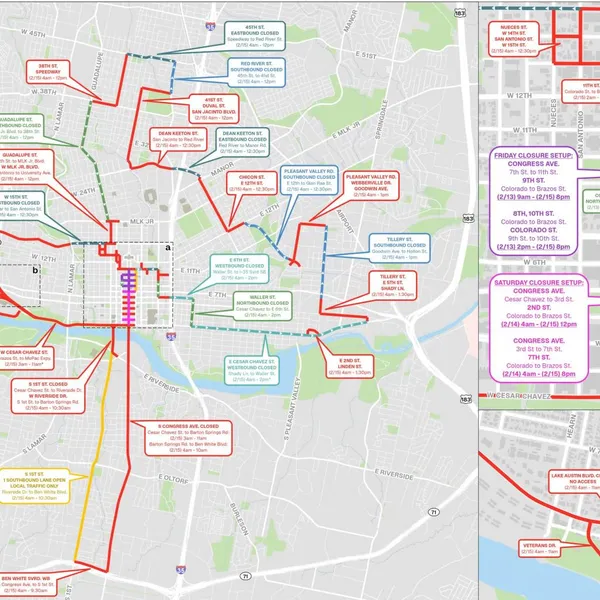 Official City Notice: Austin Marathon Road Closures and Public Health Advisories